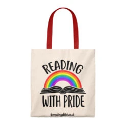 Reading With Pride Canvas Tote Bag - Vintage Style