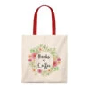 Books & Coffee Floral Canvas Tote Bag - Vintage Style -Home Fashion Store 04082d855df91d65983e4219a559c43f