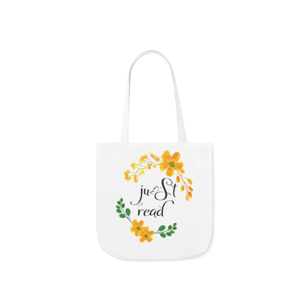 Just Read Floral Canvas Tote Bag - Vintage Style 4 Just Read Floral Canvas Tote Bag - Vintage Style - Image 2