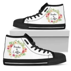 "Books & Coffee"Bookish High Top Women's Shoes