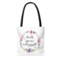 My Happy Place Floral Canvas Tote Bag -Home Fashion Store 1096129534368593712 2048