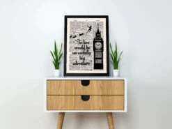 ''An Awfully Big Adventure"peter Pan Vintage Dictionary Poster