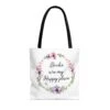 My Happy Place Floral Canvas Tote Bag 1 My Happy Place Floral Canvas Tote Bag -Home Fashion Store 11981697620041421949 2048