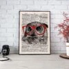 Nerdy Owl Vintage Dictionary Poster -Home Fashion Store 13