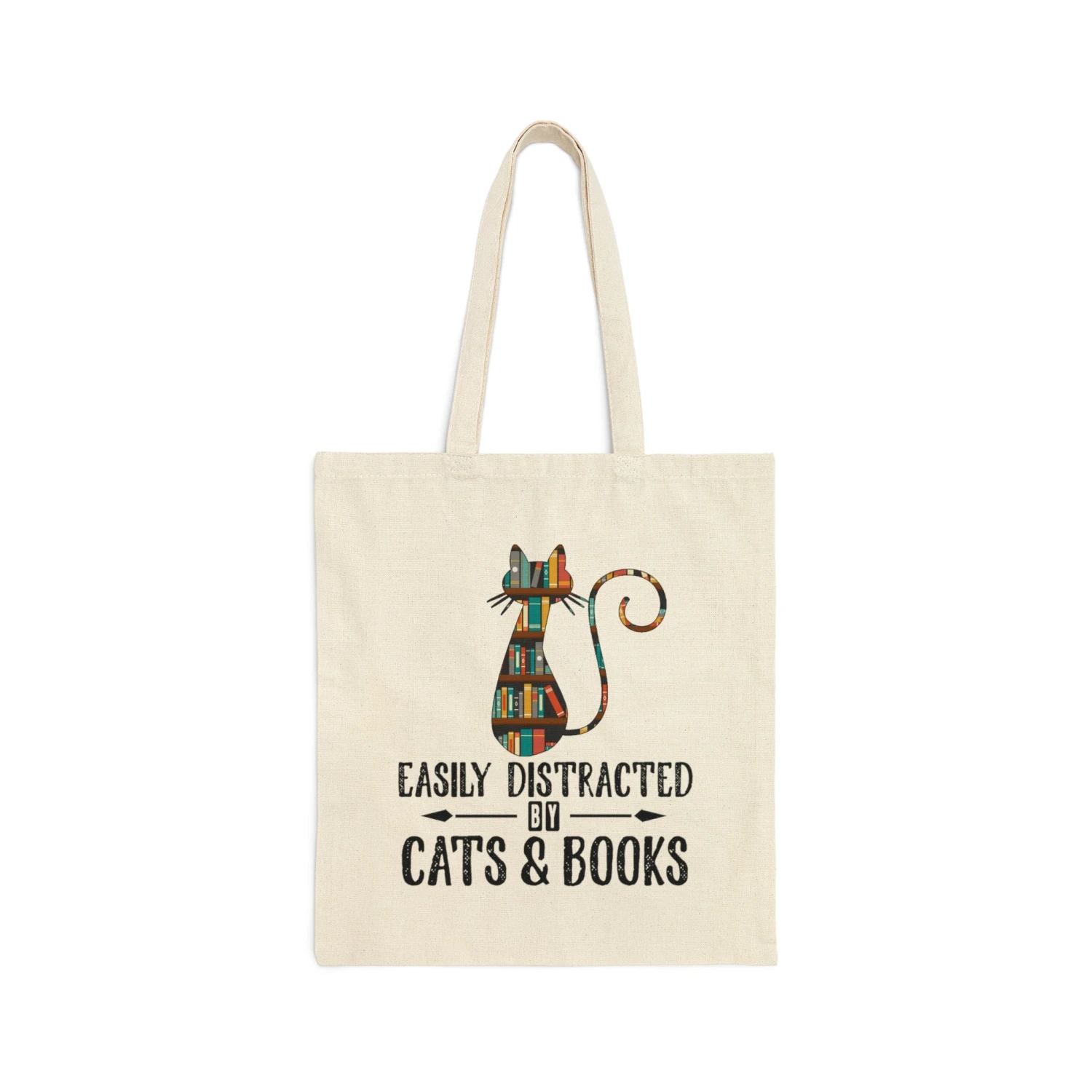 Cats & Books Canvas Tote Bag 4 Cats & Books Canvas Tote Bag - Image 2