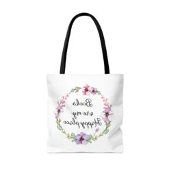 My Happy Place Floral Canvas Tote Bag -Home Fashion Store 15490051226565440663 2048