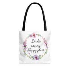 My Happy Place Floral Canvas Tote Bag -Home Fashion Store 15642390627624577231 2048