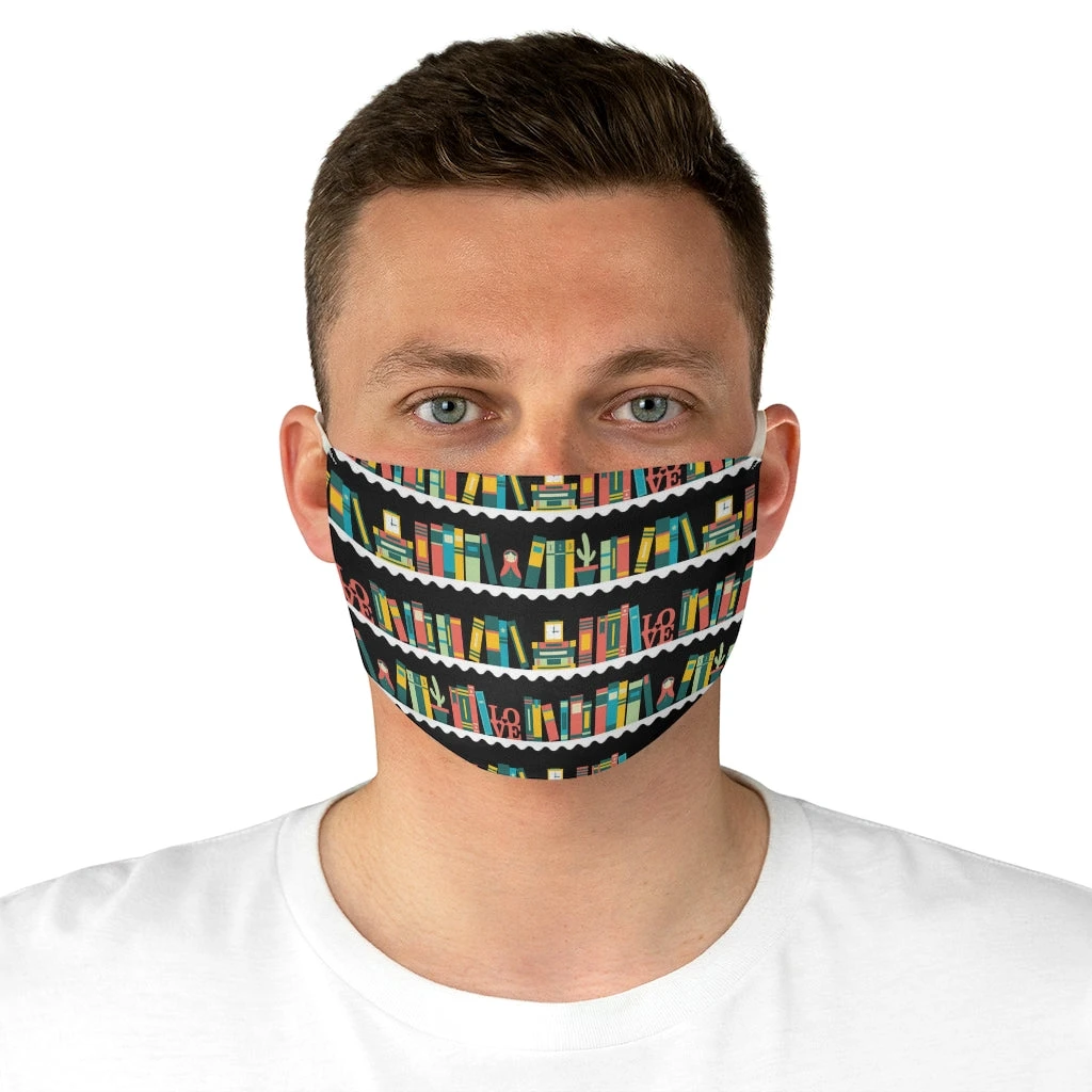 Love Books Spines Fabric Face Mask 6 Love Books Spines Fabric Face Mask - Image 4