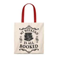 My Weekend Is All Booked Canvas Tote Bag - Vintage Style
