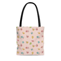 Pink Bookish Pattern Tote Bag