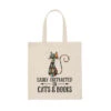 Cats & Books Canvas Tote Bag - Vintage Style