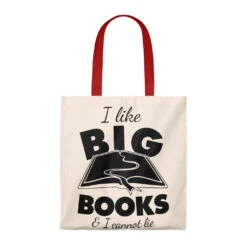 I Like Big Books & I Cannot Lie Canvas Tote Bag - Vintage Style