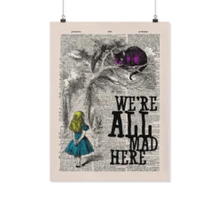 "We're All Mad Here"Alice In Wonderland Vintage Dictionary Poster -Home Fashion Store 3ofi9dokizw9mdbukaiq675j