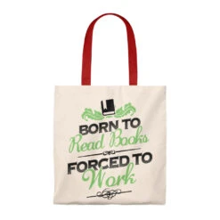Born To Read Books Canvas Tote Bag - Vintage Style