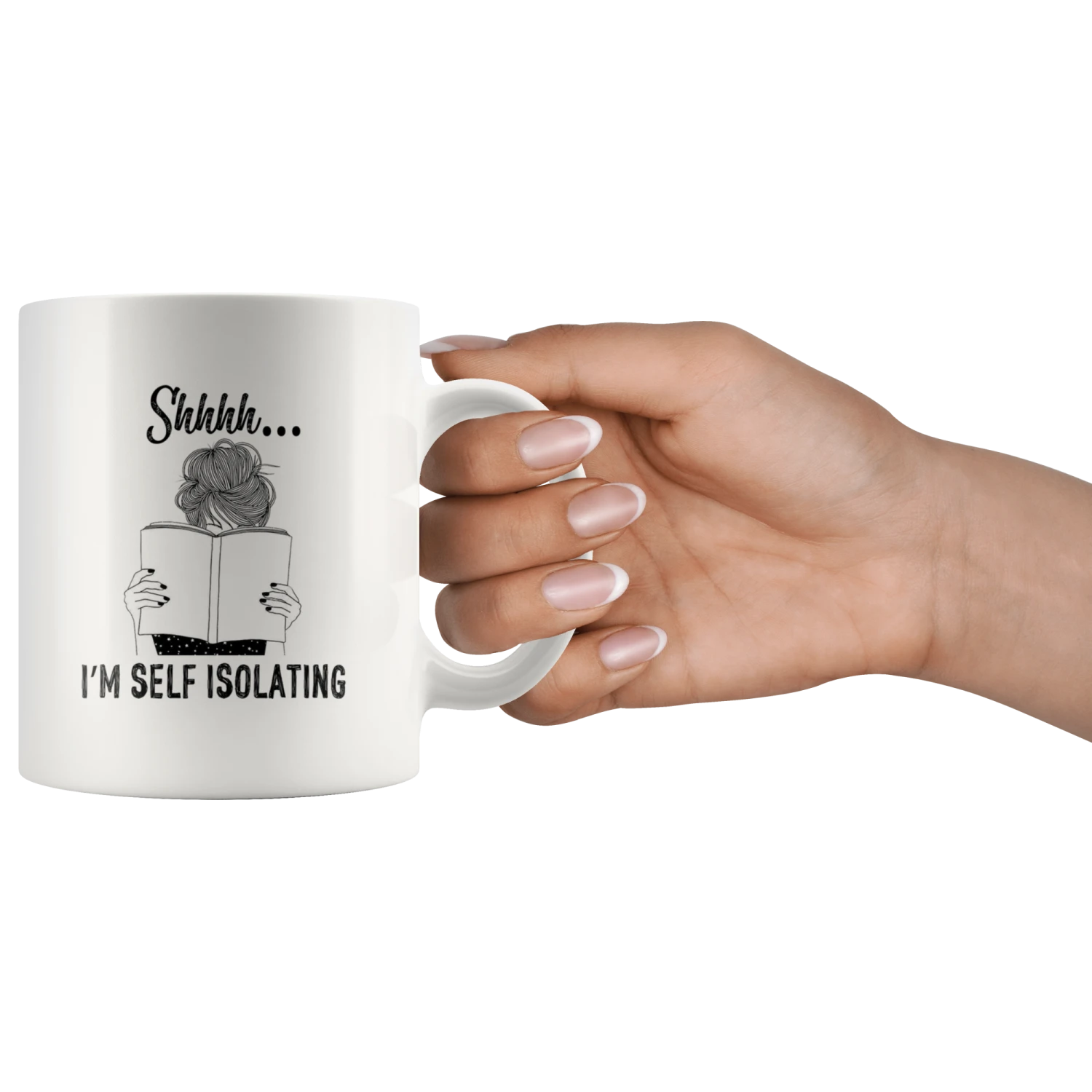 "Shhhh I'm Self Isolating"11oz White Mug 5 "Shhhh I'm Self Isolating"11oz White Mug - Image 3