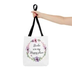 My Happy Place Floral Canvas Tote Bag -Home Fashion Store 4572539411839395053 2048
