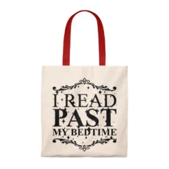 I Read Past My Bedtime Canvas Tote Bag - Vintage Style