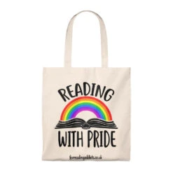 Reading With Pride Canvas Tote Bag - Vintage Style -Home Fashion Store 4e6a2f078a4d6ed1e49a49aac2569e5c