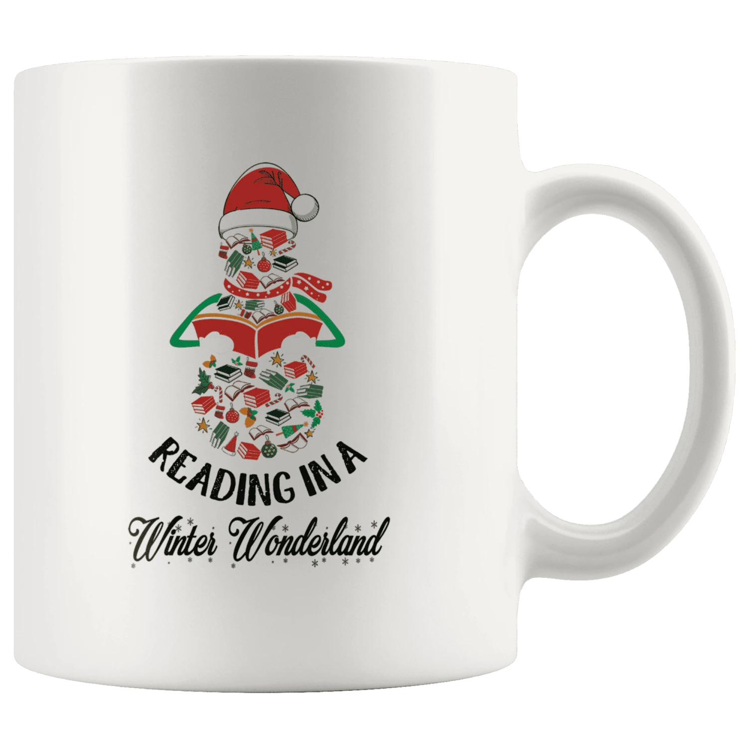 "Reading In A Winter Wonderland" 11oz White Mug 3 "Reading In A Winter Wonderland" 11oz White Mug