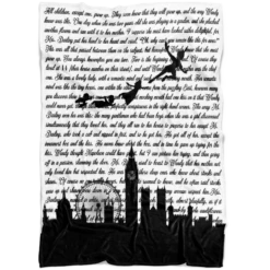 Peter Pan White Book Page Fleece Blanket