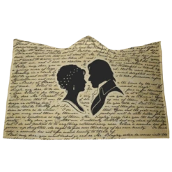 Pride And Prejudice Vintage Book Page Hooded Blanket