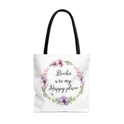 My Happy Place Floral Canvas Tote Bag -Home Fashion Store 7082151914661020516 2048