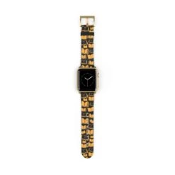 Yellow Bookish Pattern Design Watch Band For Apple Watch