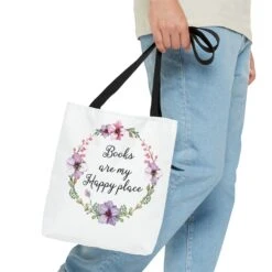 My Happy Place Floral Canvas Tote Bag -Home Fashion Store 9541418315107199117 2048