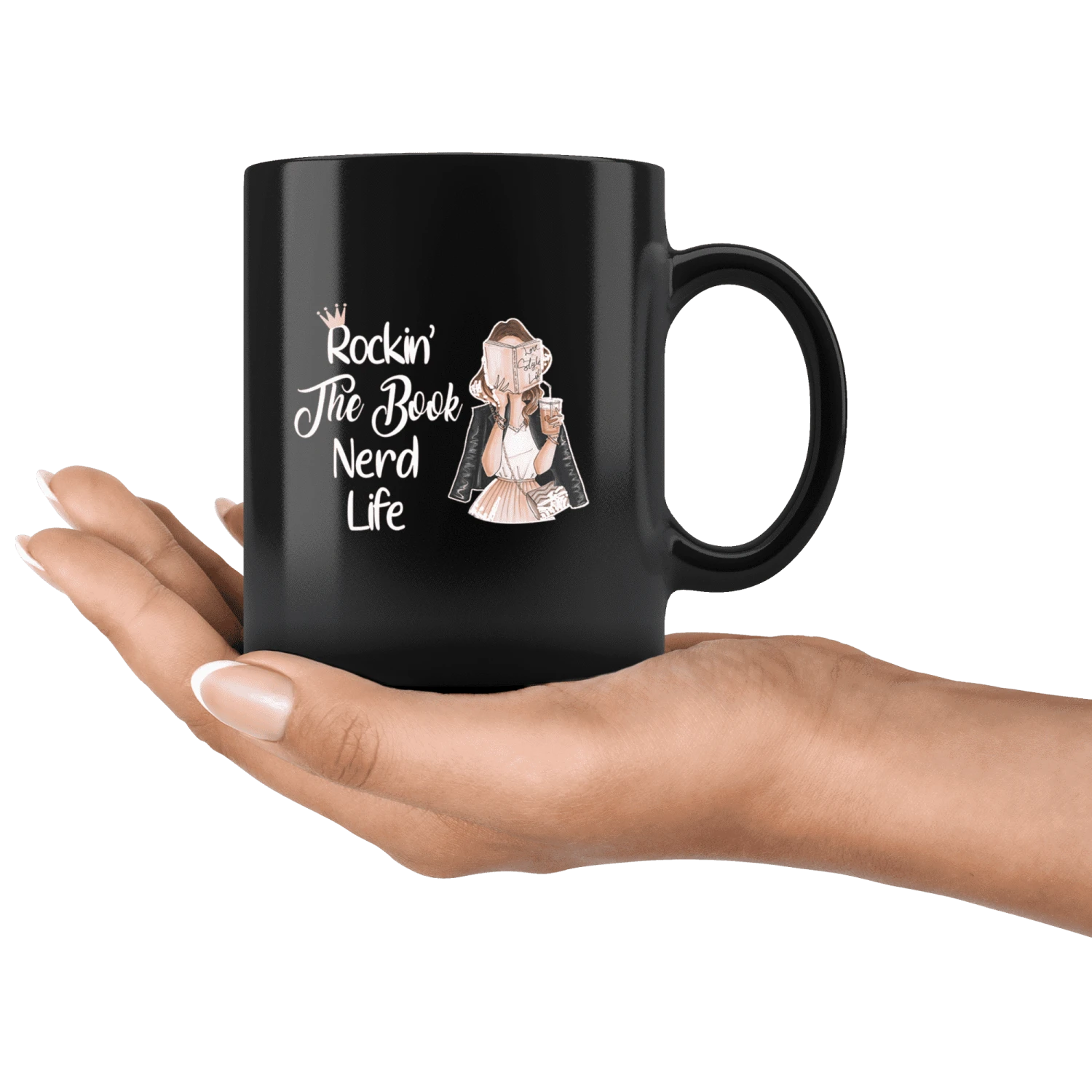 "The Book Nerd Life"11oz Black Mug 6 "The Book Nerd Life"11oz Black Mug - Image 4