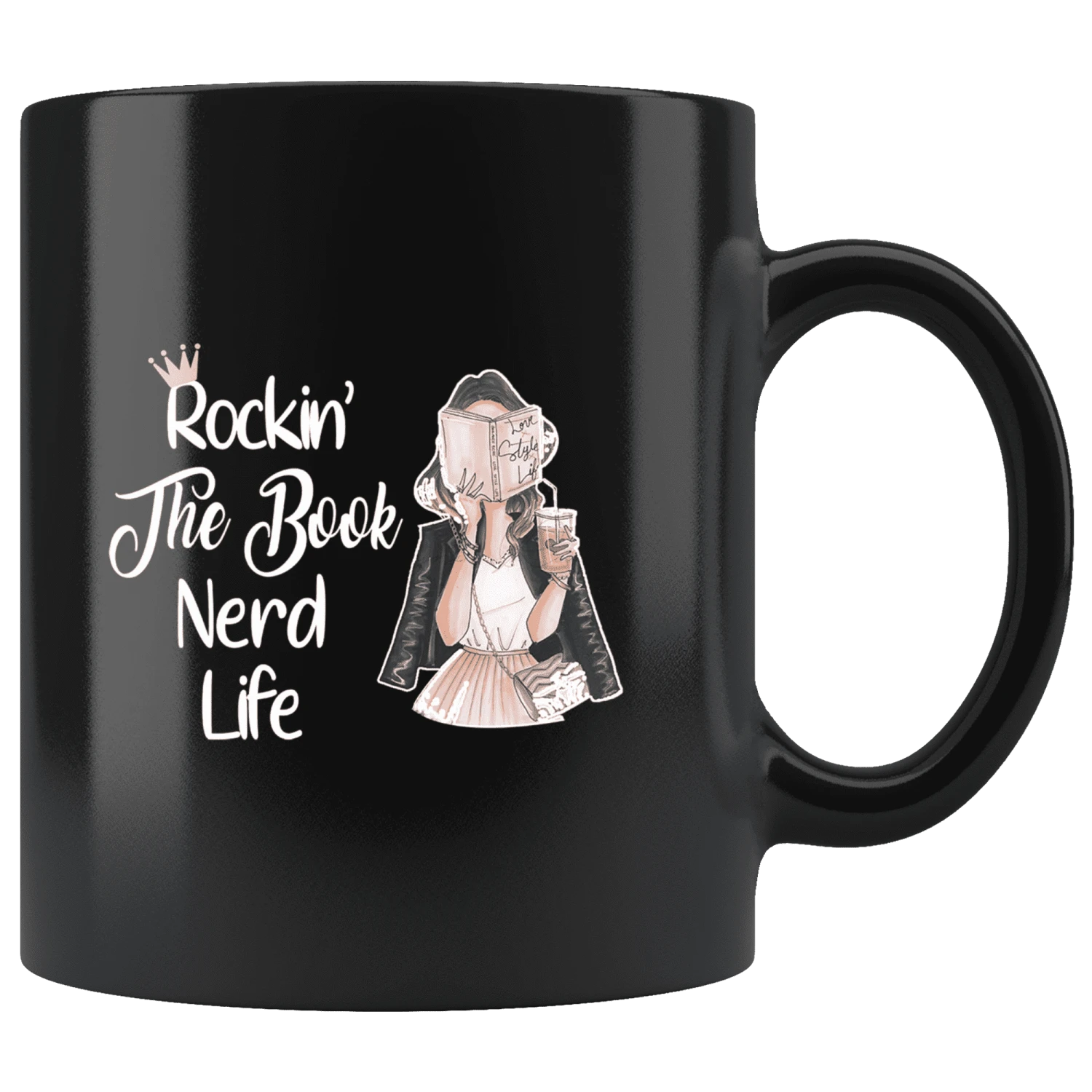 "The Book Nerd Life"11oz Black Mug 3 "The Book Nerd Life"11oz Black Mug