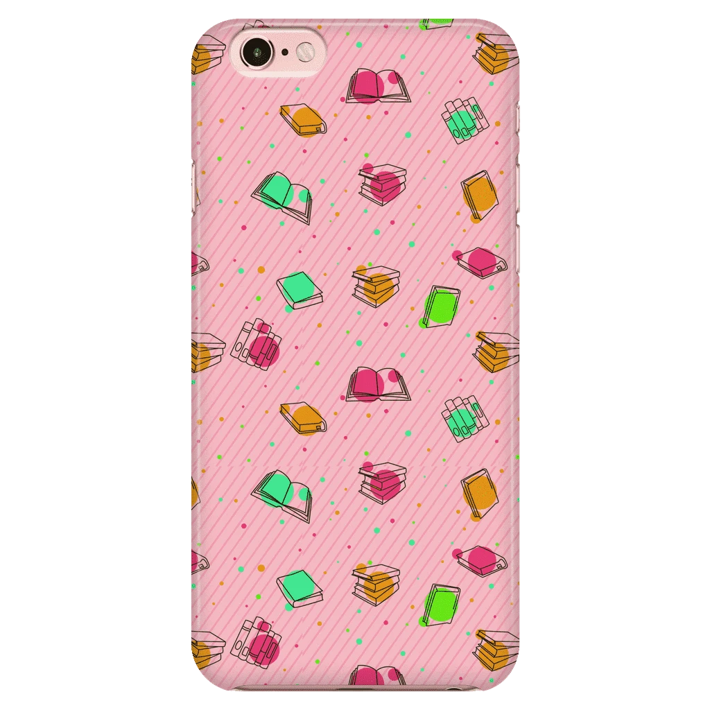 Colorful Bookish Pattern Phone Case Pink 9 Colorful Bookish Pattern Phone Case Pink - Image 7