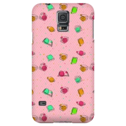 Colorful Bookish Pattern Phone Case Pink