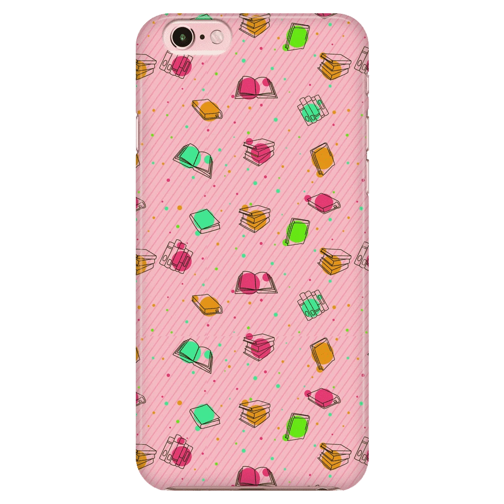 Colorful Bookish Pattern Phone Case Pink 11 Colorful Bookish Pattern Phone Case Pink - Image 9