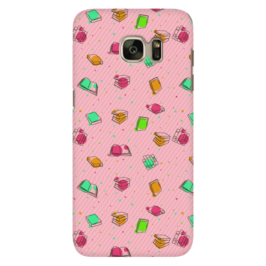 Colorful Bookish Pattern Phone Case Pink 6 Colorful Bookish Pattern Phone Case Pink - Image 4