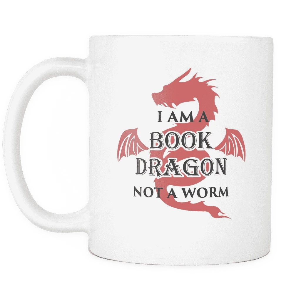 I Am A Book Dragon Not A Worm Mug 4 I Am A Book Dragon Not A Worm Mug - Image 2