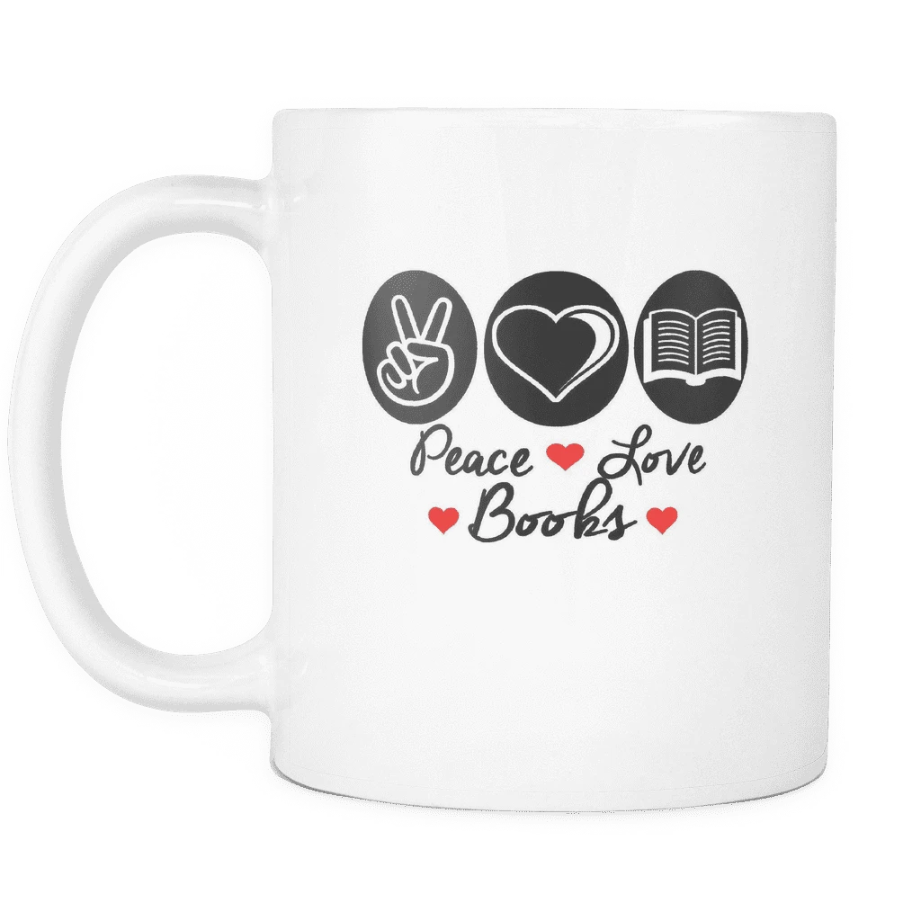 Peace Love Books Mug 4 Peace Love Books Mug - Image 2