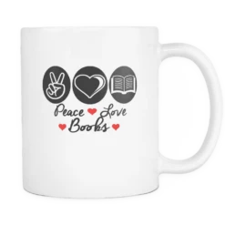 Peace Love Books Mug