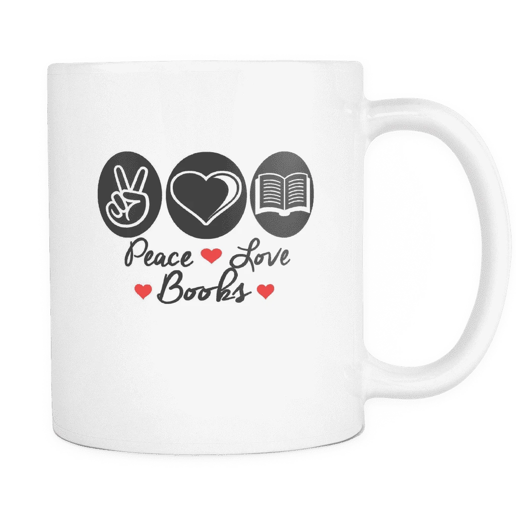 Peace Love Books Mug 3 Peace Love Books Mug