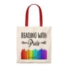 Reading With Pride Bookish Canvas Tote Bag - Vintage Style