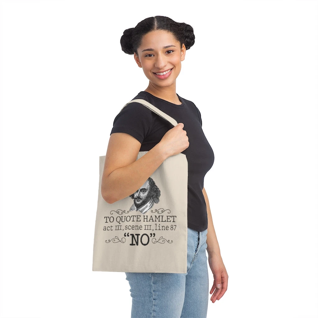 To Quote Hamlet Act III Scene III Line 87, 'No' Canvas Tote Bag - Vintage Style 4 To Quote Hamlet Act III Scene III Line 87, 'No' Canvas Tote Bag - Vintage Style - Image 2