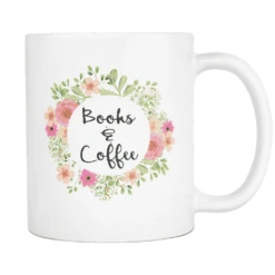 "books & Coffee"11oz White Mug
