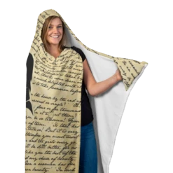 Pride And Prejudice Vintage Book Page Hooded Blanket -Home Fashion Store apc6jc4sd8fh6vi4yckvs63l