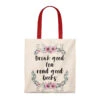 Read Good Books Floral Canvas Tote Bag - Vintage Style -Home Fashion Store b829403991f5088c6f57907f813e0690