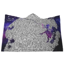 Alice's Adventures In Wonderland Book Page Hooded Blanket