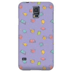 Colorful Bookish Pattern Phone Case Purple