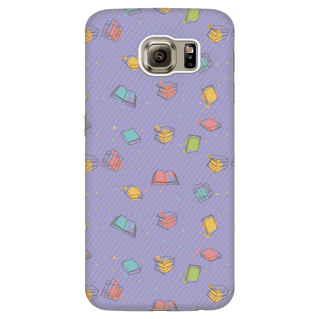Colorful Bookish Pattern Phone Case Purple 4 Colorful Bookish Pattern Phone Case Purple - Image 2