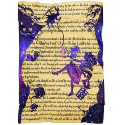 Alice In Wonderland Vintage Book Page Fleece Blanket
