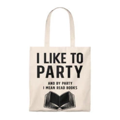 By Party I Mean Read Books Canvas Tote Bag - Vintage Style -Home Fashion Store d2c89d6f9e16dd7e3504b23a98a2f278