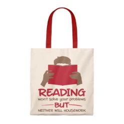 Reading Won't Solve Your Problems Canvas Tote Bag - Vintage Style