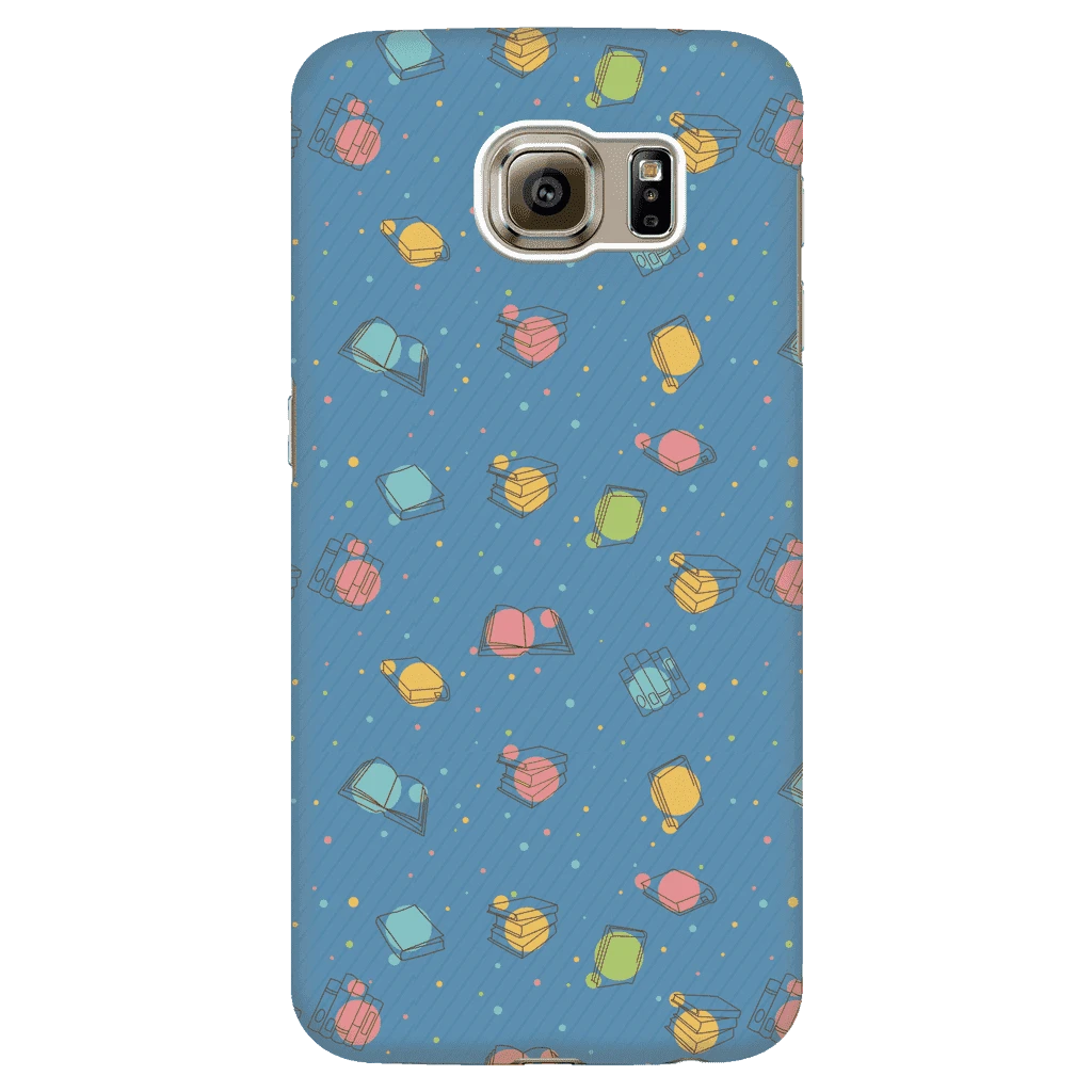 Colorful Bookish Pattern Phone Case Blue 4 Colorful Bookish Pattern Phone Case Blue - Image 2